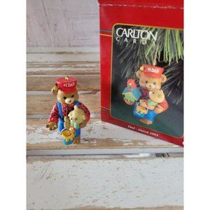 Carlton dad 1995 ornament bear birdhouse vintage Xmas holiday tree decor AS IS